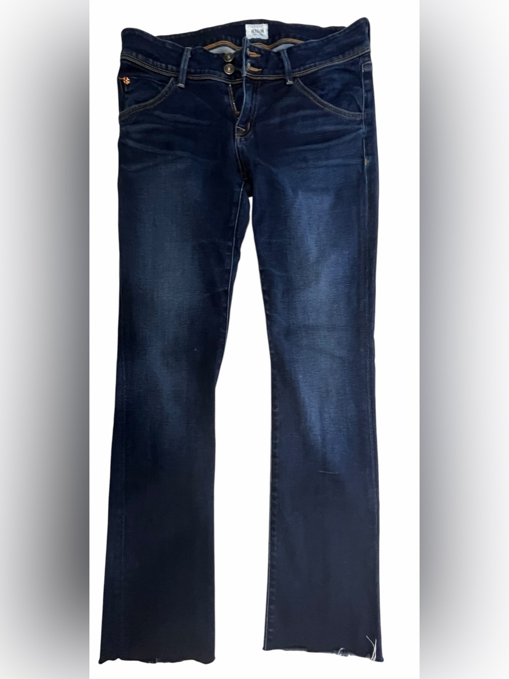 Hudson Jeans Dark Wash Flare Bootcut Raw Hem Jeans Size 29 Made USA